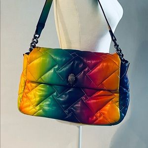 Kurt Geiger Rainbow Ombre leather pillow handbag large.